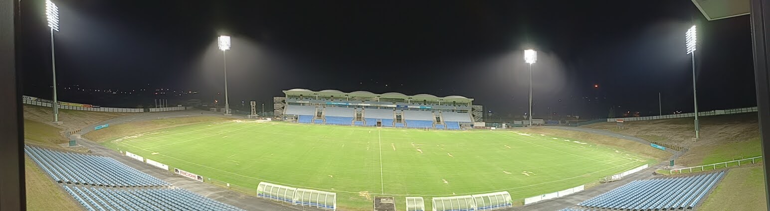 Whangārei sports stadium under floodlights