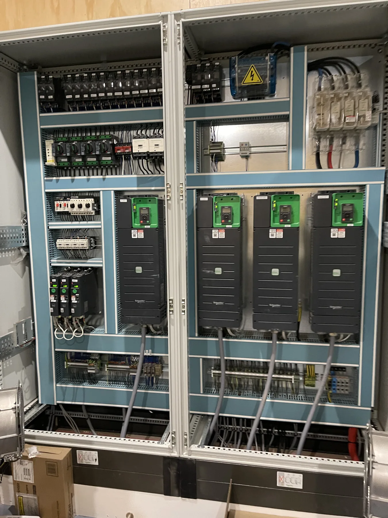 Electrical control cabinet installed for the Kiwi Lumber treatment plant