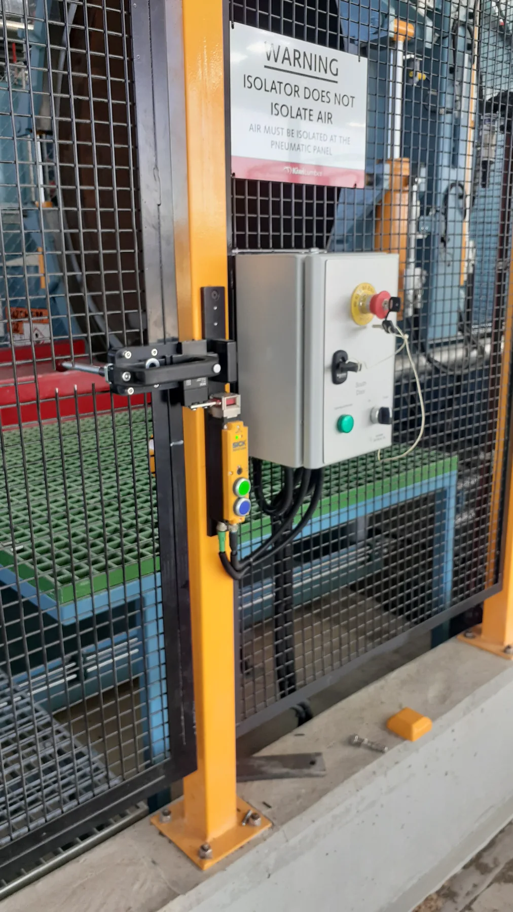 Machine guarding, safety interlock and local controls at the Kiwi Lumber treatment plant