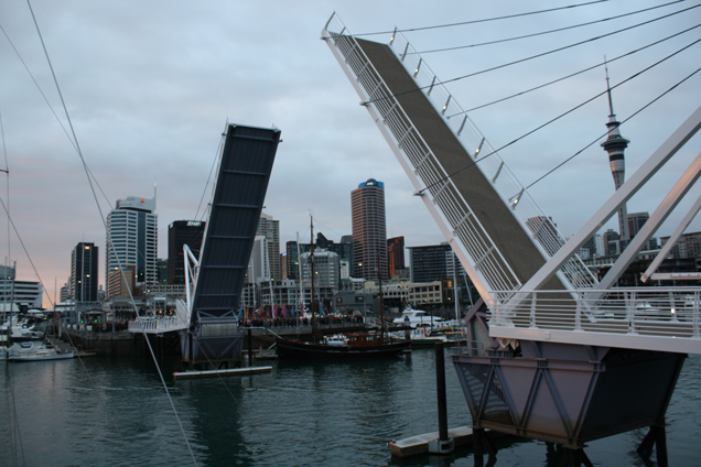 Wynyard Quarter pedestrian bridge in Auckland